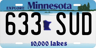 MN license plate 633SUD