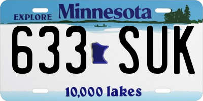 MN license plate 633SUK