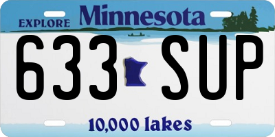MN license plate 633SUP