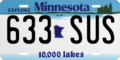 MN license plate 633SUS