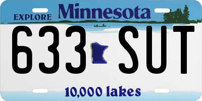 MN license plate 633SUT