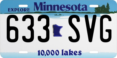 MN license plate 633SVG