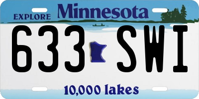 MN license plate 633SWI
