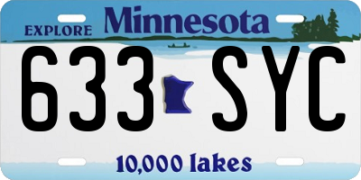 MN license plate 633SYC