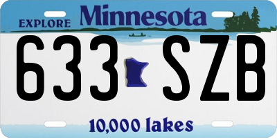 MN license plate 633SZB
