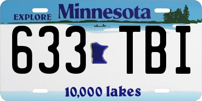 MN license plate 633TBI