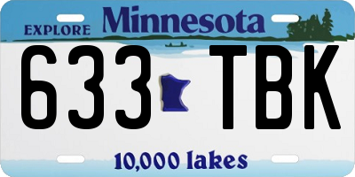 MN license plate 633TBK