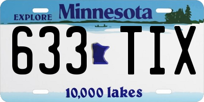 MN license plate 633TIX