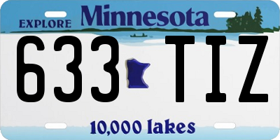 MN license plate 633TIZ