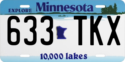 MN license plate 633TKX
