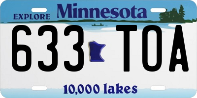 MN license plate 633TOA