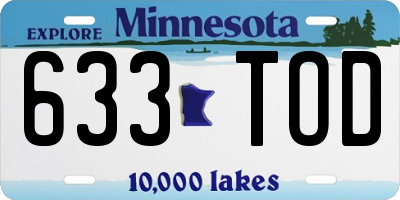 MN license plate 633TOD