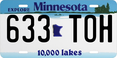 MN license plate 633TOH