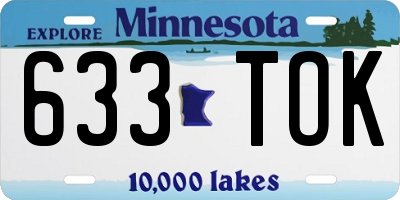 MN license plate 633TOK