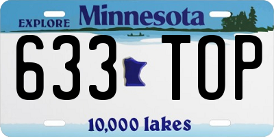 MN license plate 633TOP