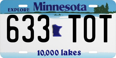 MN license plate 633TOT