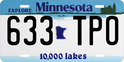 MN license plate 633TPO