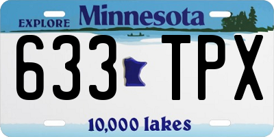 MN license plate 633TPX