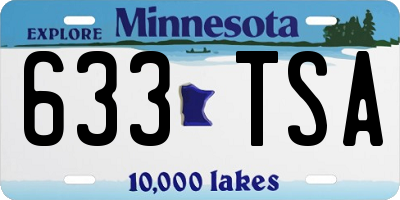 MN license plate 633TSA