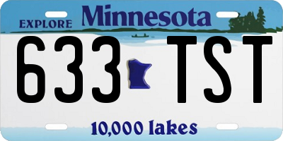 MN license plate 633TST