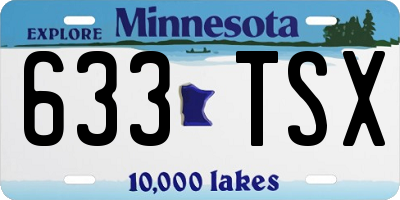 MN license plate 633TSX