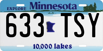 MN license plate 633TSY