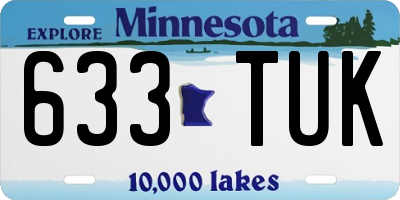 MN license plate 633TUK