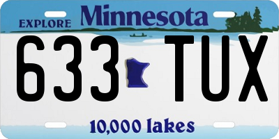 MN license plate 633TUX