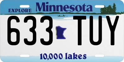 MN license plate 633TUY