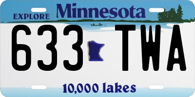 MN license plate 633TWA