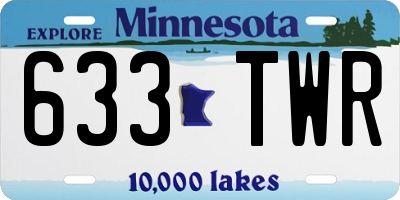 MN license plate 633TWR