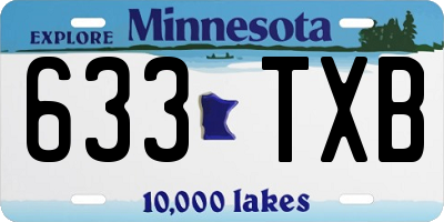 MN license plate 633TXB