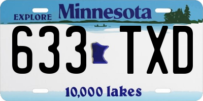 MN license plate 633TXD