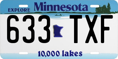 MN license plate 633TXF