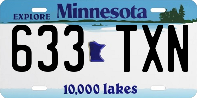 MN license plate 633TXN