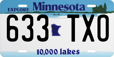 MN license plate 633TXO