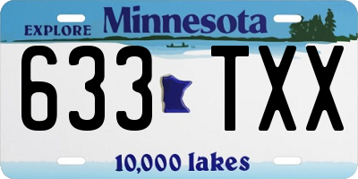 MN license plate 633TXX