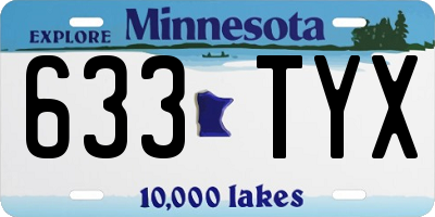 MN license plate 633TYX