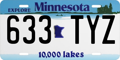MN license plate 633TYZ
