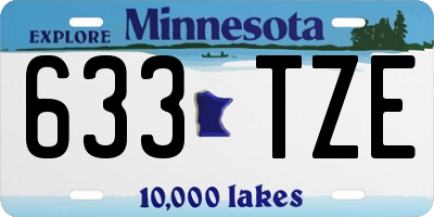 MN license plate 633TZE