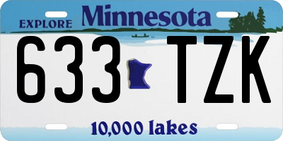 MN license plate 633TZK