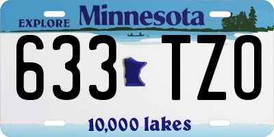 MN license plate 633TZO