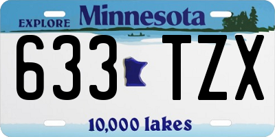 MN license plate 633TZX