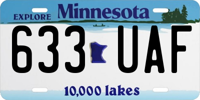 MN license plate 633UAF