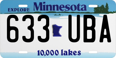 MN license plate 633UBA