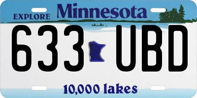MN license plate 633UBD