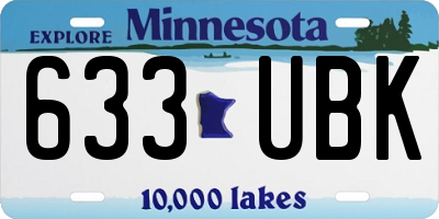 MN license plate 633UBK