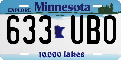 MN license plate 633UBO