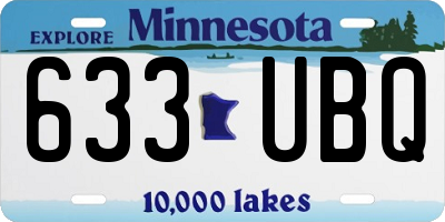 MN license plate 633UBQ