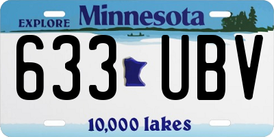 MN license plate 633UBV